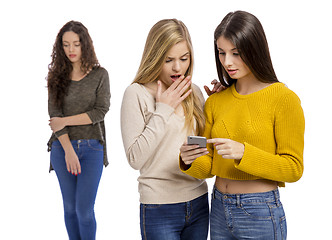 Image showing Teenage girls gossiping