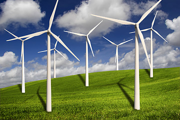 Image showing Wind turbines