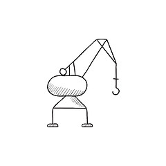 Image showing Harbor crane sketch icon.