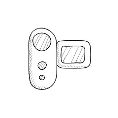 Image showing Digital video camera sketch icon.