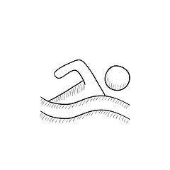 Image showing Swimmer sketch icon.