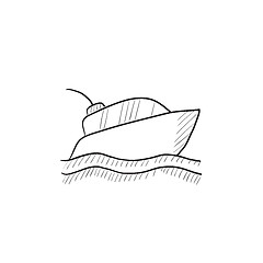 Image showing Yacht sketch icon.