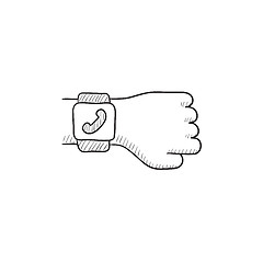 Image showing Smartwatch sketch icon.