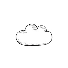 Image showing Cloud computing sketch icon.