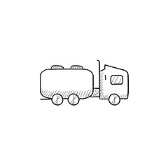 Image showing Truck liquid cargo sketch icon.