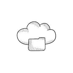 Image showing Cloud computing sketch icon.