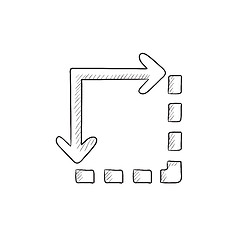 Image showing Content extension sketch icon.