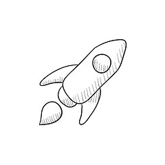 Image showing Rocket sketch icon.