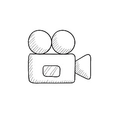 Image showing Video camera sketch icon.