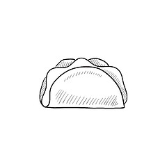Image showing Taco sketch icon.