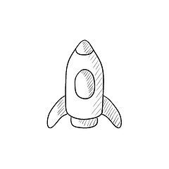 Image showing Rocket sketch icon.