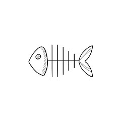 Image showing Fish skeleton sketch icon.