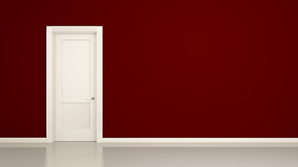 Image showing red wall and door background