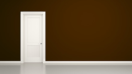 Image showing brown wall and door background