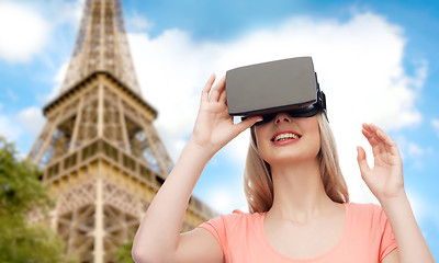 Image showing woman in virtual reality headset or 3d glasses