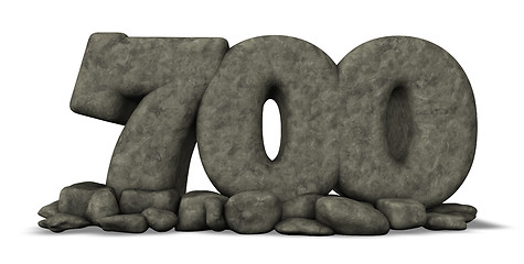 Image showing stone number seven hundred on white background - 3d rendering