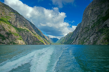 Image showing Boat trip on Lysefjorden