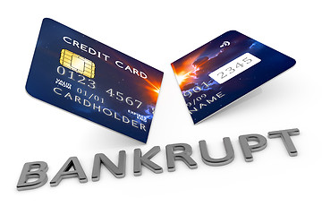 Image showing cut credit card bankrupt