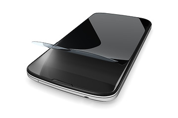 Image showing smartphone with a protection film