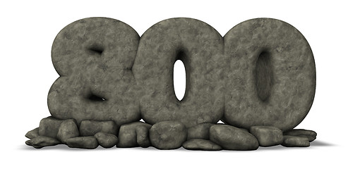 Image showing stone number eight hundred on white background - 3d rendering