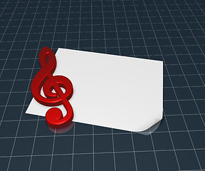 Image showing clef symbol on blank white paper sheet - 3d rendering