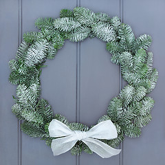 Image showing Snow Covered Christmas Wreath