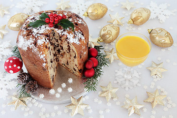 Image showing Chocolate Panettone and Egg Nog