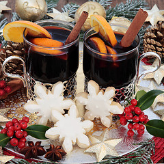 Image showing Christmas Party Food and Drink