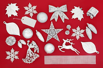 Image showing Silver Symbols of Christmas