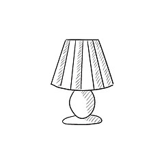 Image showing Table lamp sketch icon.