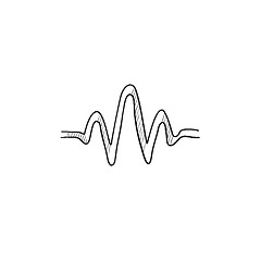 Image showing Sound wave sketch icon.