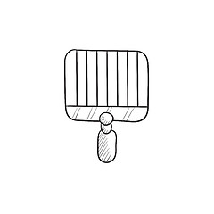 Image showing Empty barbecue grill grate sketch icon.