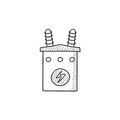 Image showing High voltage transformer sketch icon.