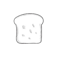 Image showing Single slice of bread sketch icon.