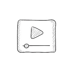 Image showing Video player sketch icon.