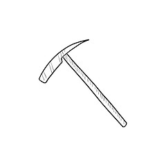 Image showing Ice pickaxe sketch icon.