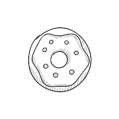 Image showing Doughnut sketch icon.