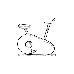 Image showing Exercise bike sketch icon.