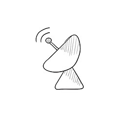 Image showing Radar satellite dish sketch icon.