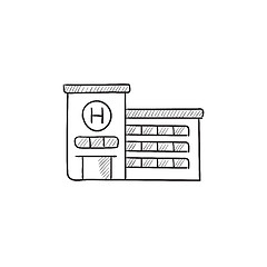 Image showing Hospital building sketch icon.