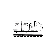 Image showing Modern high speed train sketch icon.