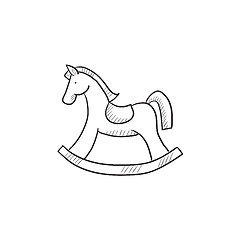 Image showing Rocking horse sketch icon.