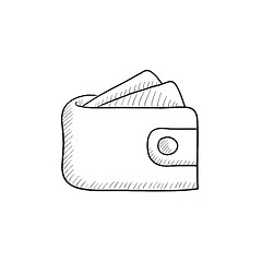 Image showing Wallet with money sketch icon.