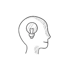 Image showing Human head with idea sketch icon.