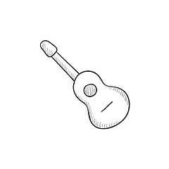 Image showing Acoustic guitar sketch icon.