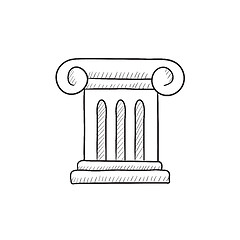 Image showing Ancient column sketch icon.