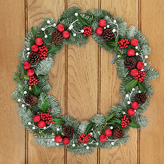 Image showing Christmas Wreath Welcome Symbol