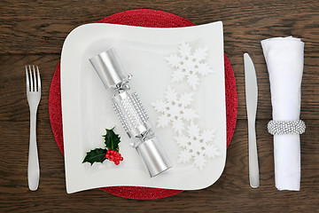 Image showing Contemporary Christmas Table Setting