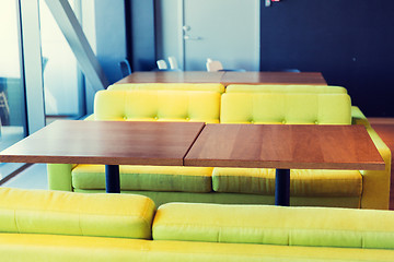 Image showing restaurant interior with table and sofas