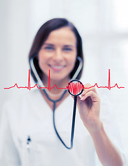 Image showing female doctor with stethoscope